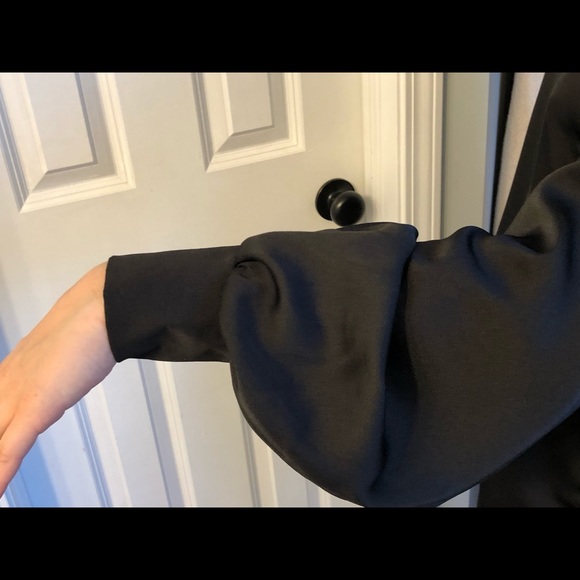 Black satin off the shoulder top - Picture 5 of 7